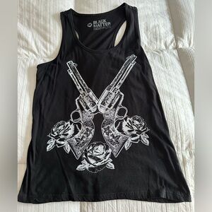 Black Matter Sleeveless Graphic Tank Top